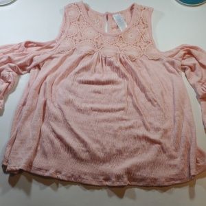 Time tru cold shoulder blouse boho festival hippie